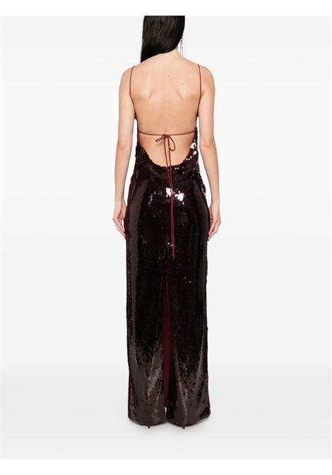 Abito lungo con paillettes in bordeaux Magda butrym - donna MAGDA BUTRYM | 100525BRD